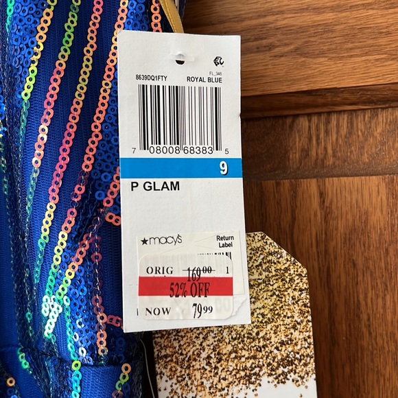 NEW - Blue Sequin Macy's "Say Yes to Prom" Prom Dress (size 9) - Picture 4 of 4